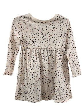 Old Navy Toddler Tee in White with Pastel Star & Heart Print 2T